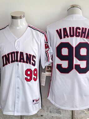 Major League Movie Vaughn 99 White Stitched Baseball Shirt